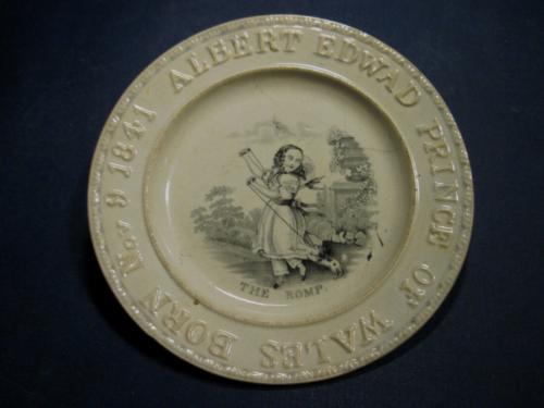 Prince of Wales Albert Edwad (Bertie, king Edward VII) birth plate 1841 the romp - 第 1/8 張圖片