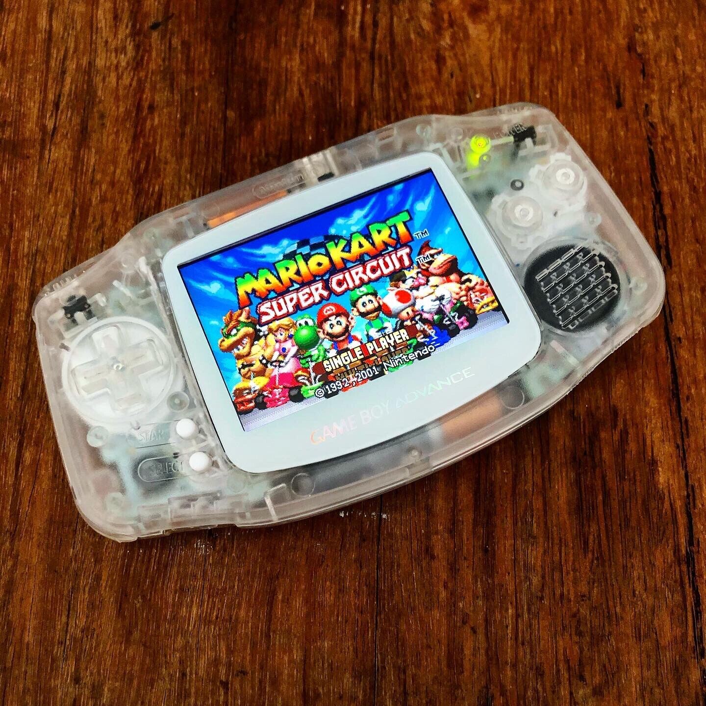 Nintendo Gameboy Advance GBA Clear White Handheld Console BACKLIT IPS V2 Game