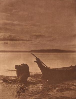 Edward Curtis The Clam Digger 1900 17''x 22'' Archival Art Print