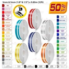 PINSTRIPE Self Adhesive Double Coachline TAPE Decal Vinyl Sticker 1/8" & 1/5"