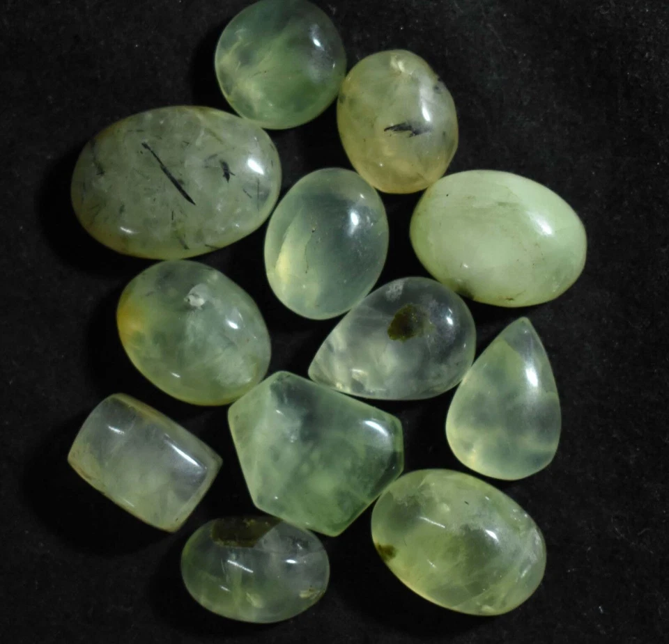 Loose Gem Stone 148.20 Ct 100% Natural African Green Prehnite 12 Pcs Cabochon - Image 4 of 4