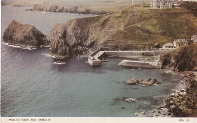 PFOSTENBUCHT UND HAFEN ~ CORNWALL ~ GEBRAUCHT ~ VERSCHICKT ~ POSTDATUM AUF KARTE 1957