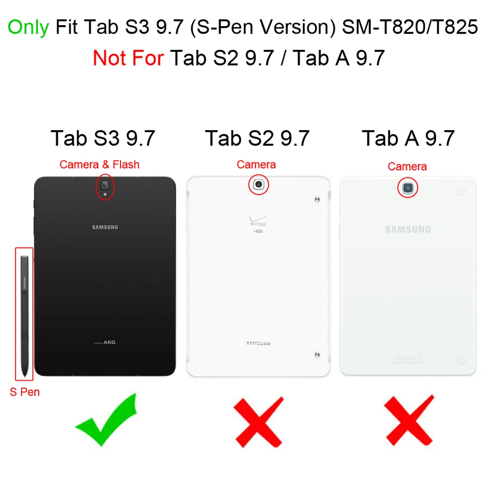 Con Teclado Para Samsung Galaxy Tab S3 9.7 Funda Teclado Delgada Soporte Cubierta Foto 2 de 4