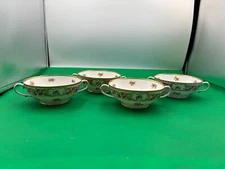 Set of 4 Schumann Bavaria EMPRESS DRESDEN FLOWERS Cream Soup Bowls