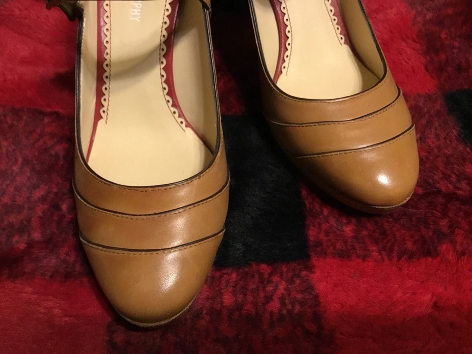 Raro Johnston & Murphy Mujer’s Zapatos Tacones Mary Janes Cuero Talla 6.5 EE. UU. Foto 3 de 4