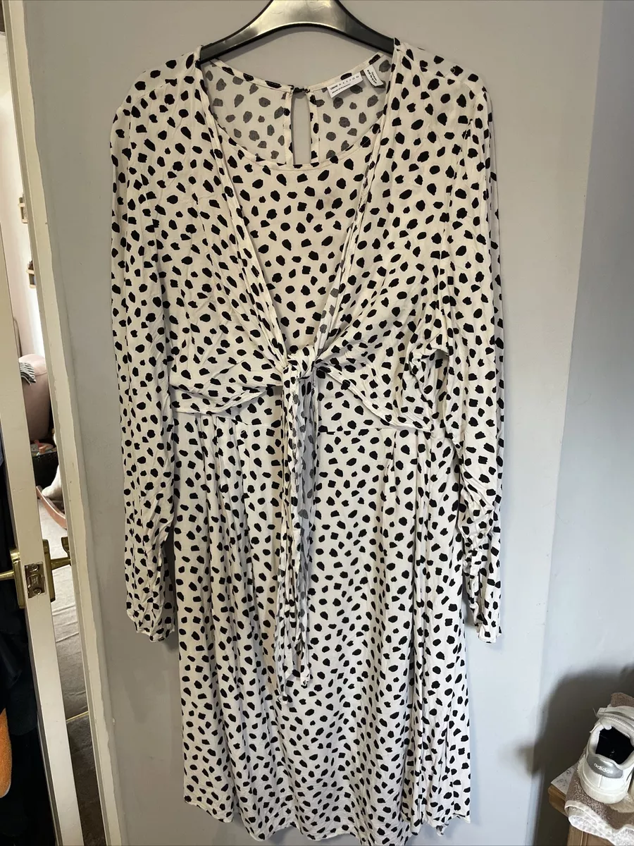 ASOS Design Maternity Dress Polka Dot Nursing Wrap Tie Front Size