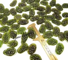 Green Glass Moldavite Cabochon Wholesale Lot 250 Cts 8 Pcs Freeform Gemstone