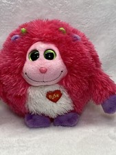 2013 TY Monstaz plush Trixie  pink and purple Green Eyes  5” Tall 15” Diameter