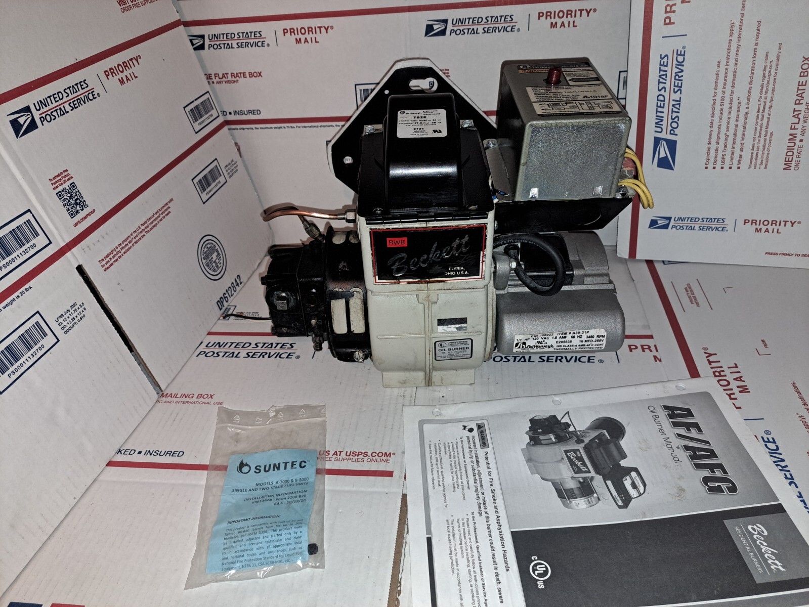 BECKETT OIL BURNER UNIT MODEL AF AFG Burnham Boiler Furnace PV8H V84