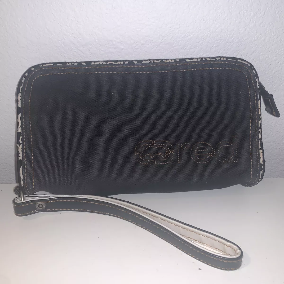 Ecko Red Unlimited Rhino Purse Clutch Canvas Zippered Marc Ecko Black 9x5