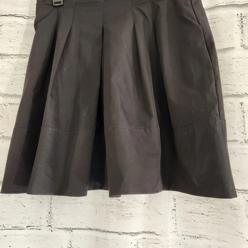 Falda Nanette Lepore Circuit negra lisa para mujer talla 8 plisada forrada Foto 3 de 4