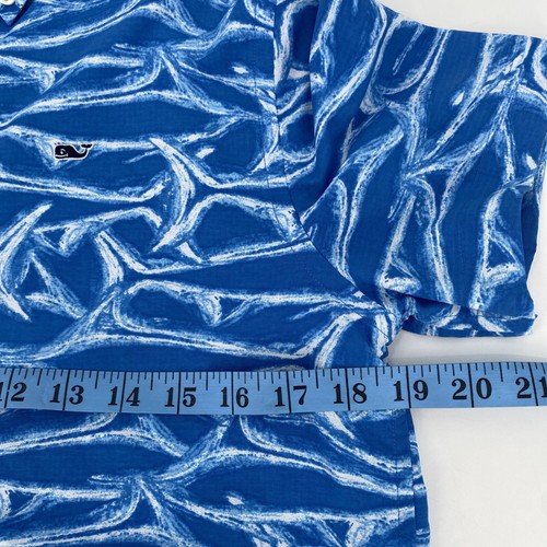 Vineyard Vines Shirt Youth Large (16) Whale Fish Print Performance Polo Shirt - Picture 4 of 6