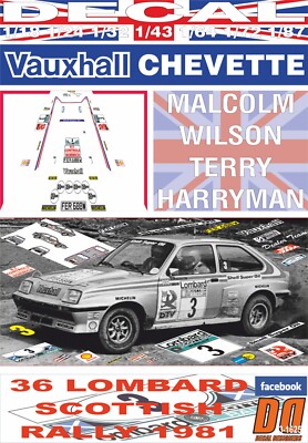DECAL VAUXHALL CHEVETTE 2300 HSR T.POND SCOTTISH R. 1981 WINNER (08)