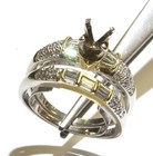 Platinum 18k yellow gold diamond semi mount engagement ring wedding band 15.1g  — photo 7