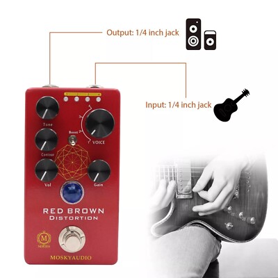 ギター MOSKY AUDIO RED BROWN DISTORTION Mosky Audio Red Brown Distortion Guitar Pedal New 