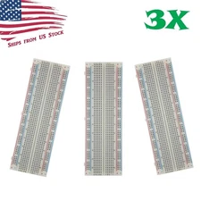 3X MB-102 830 Point Prototype PCB Solderless Breadboards Protoboards 3Pcs US