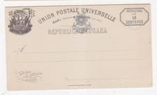 PERU, Postal Card, 1884 2 in Blue on  5c. Black on White, H & G 14, unused.