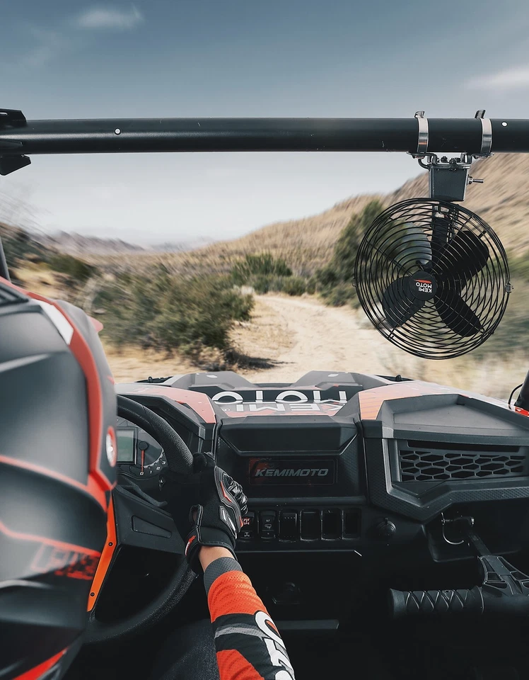 Ventilador descongelante de refrigeración de cabina UTV 12V 1,57"-2,48" para Kawasaki Mule 4000/4010 2014-23 Foto 2 de 4