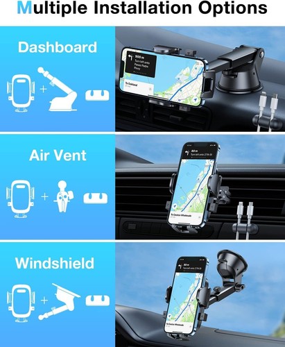 Versatile 360-Degree Car Phone Mount with Strong Suction - Thick Case Friendly - 第 8/11 張圖片