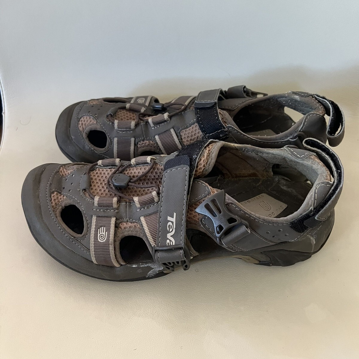 Teva 6148 Sport Sandals Mens 9 Water Hiking Brown Closed Toe 