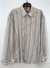Robert Graham Striped Dress Shirt 2XL white striped purple green