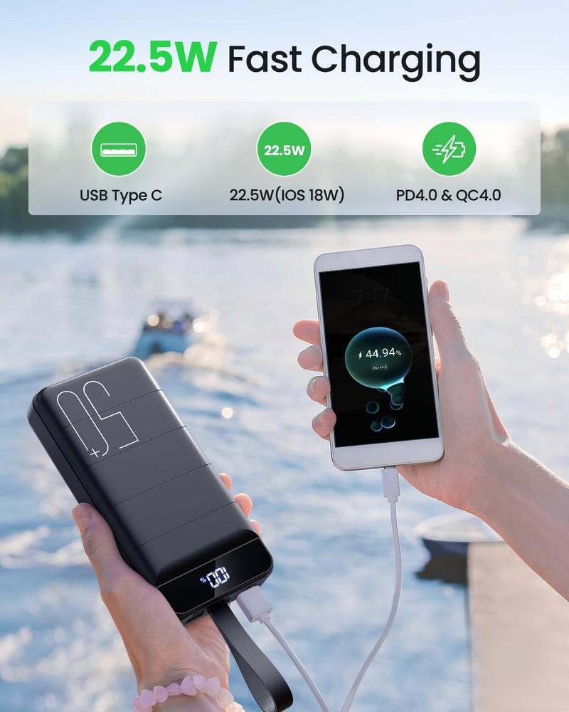 Power Bank Fast Charging 50000mAh - 22.5W Portable Charger USB C Quick Charge...