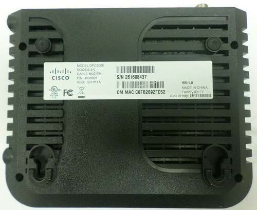 Cisco DPC3008 (Comcast, TWC, Cox, more) DOCSIS 3.0 Cable Modem - Picture 3 of 4