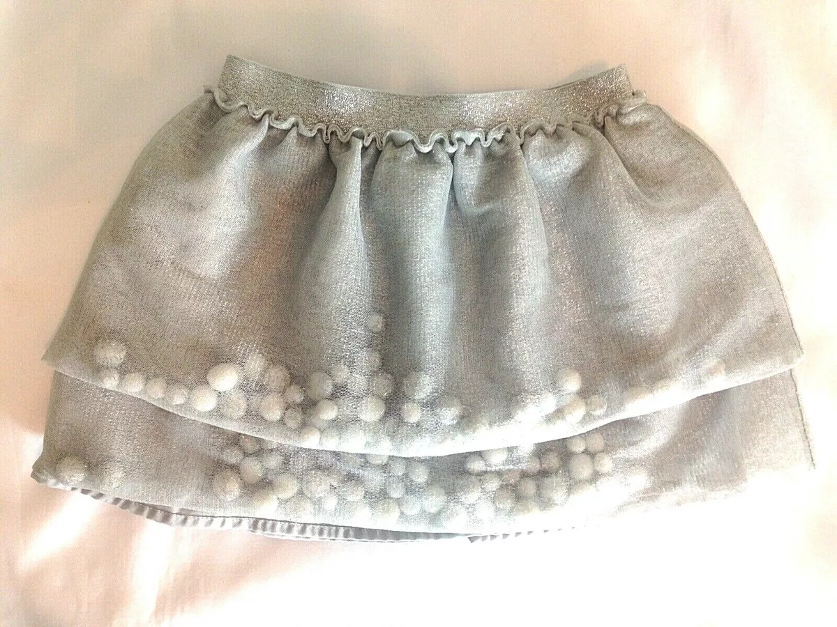 Toddler silver metallic clearance skirt