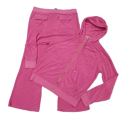 Juicy Couture Tracksuit Matching Set Large Jacket Pants Pockets