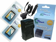 2x Battery Charger Car Plug EU Adapter for Olympus E PL1, PEN E PL1 E PM1 EP1