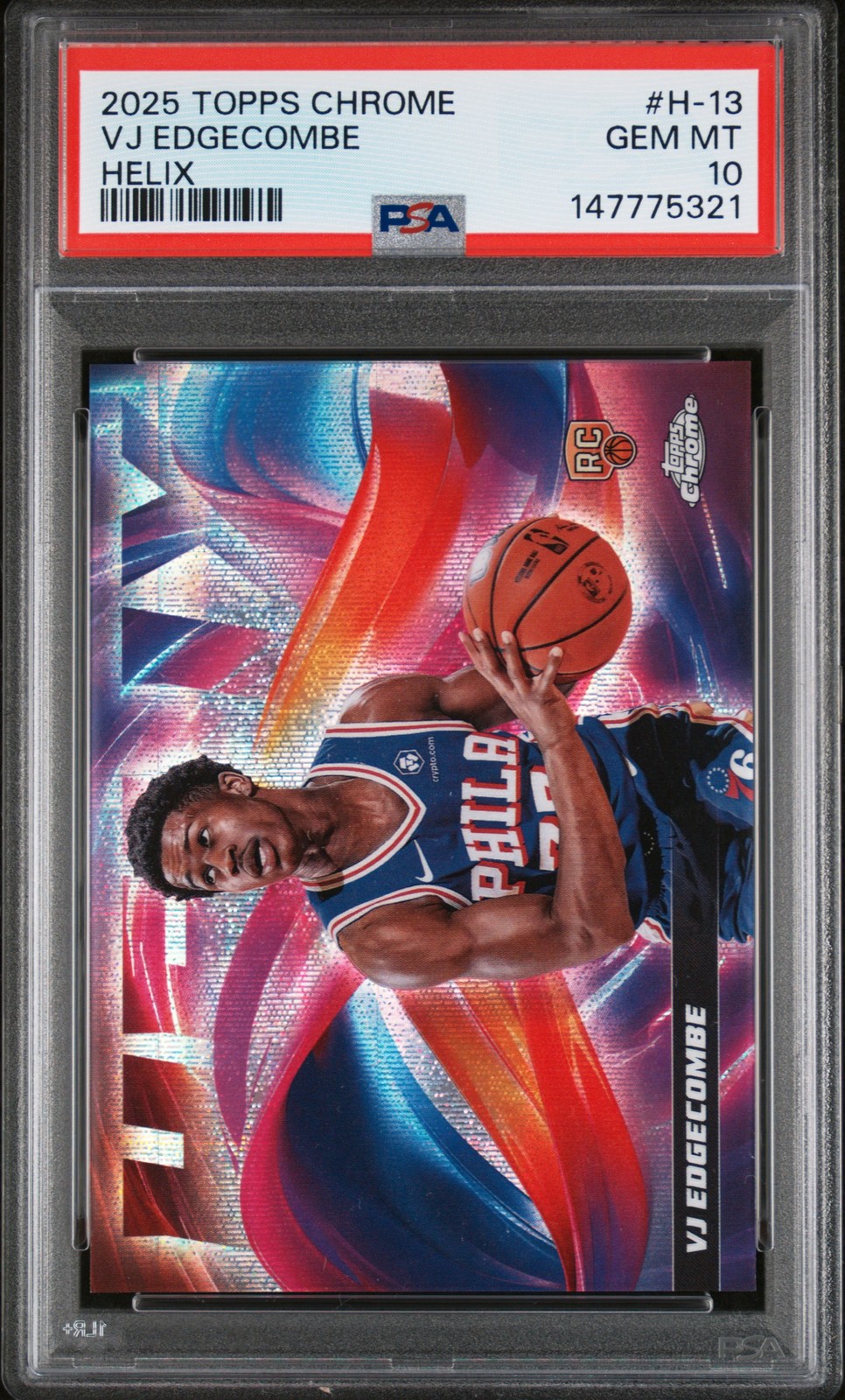 2025 TOPPS CHROME HELIX #H-13 VJ EDGECOMBE PSA 10