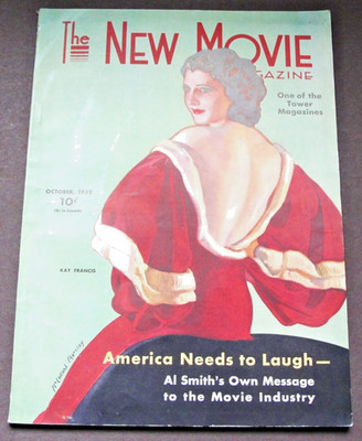 The New Movie - Featuring a Gorgeous Kay Francis Cover-October 1932, Magazine.
