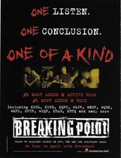 12 Stones BREAKING POINT One 2002 PROMO TRADE AD Poster of Coming CD MINT 8.5x11