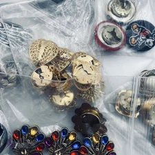 Large Assortment Vintage Button Cover Sets Mixed Materials 