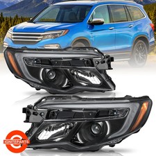 For 16-21 Honda Pilot/17-20 Ridgeline Halogen w/o LED DRL Headlights Pair