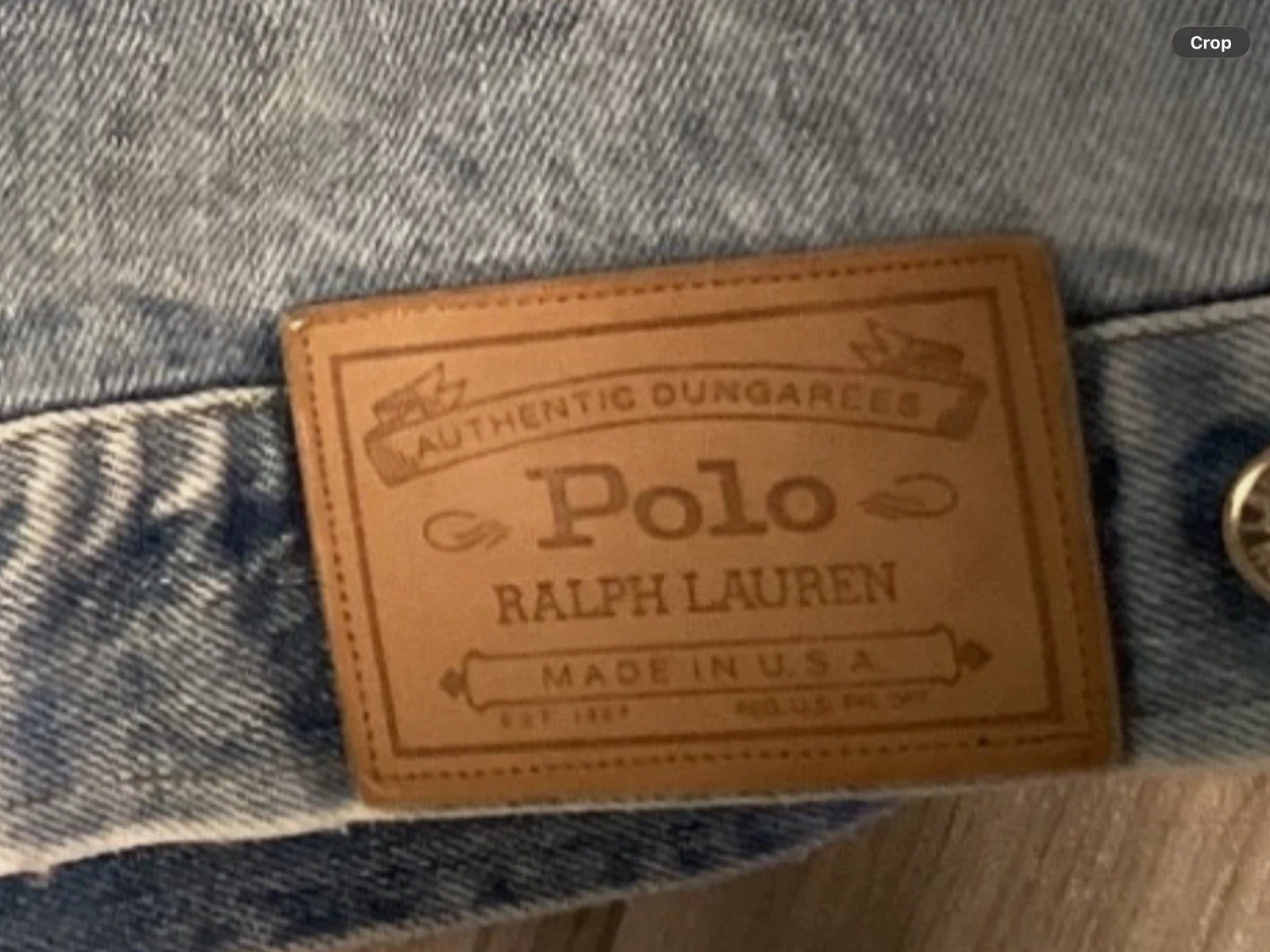 men polo vintage Jean jacket distressed fade stain large fair no tag MADE IN USA - product detail image 19