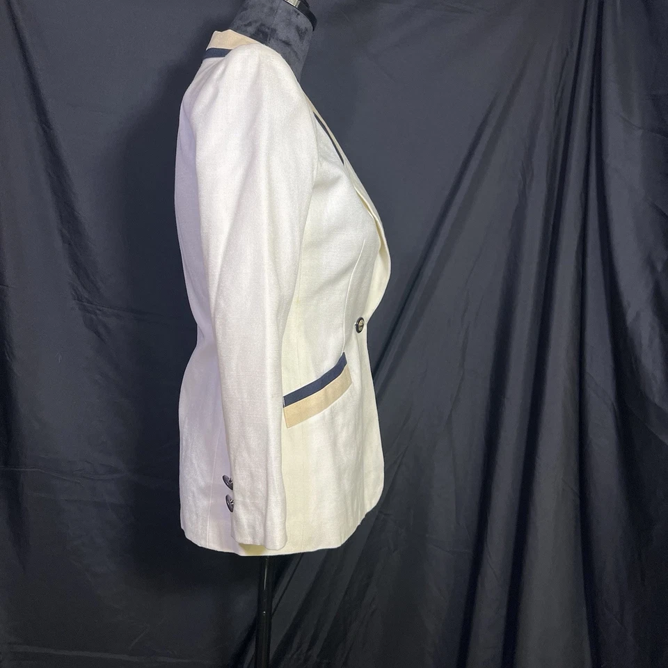 Blazer/chaqueta vintage Petite Sophisticate para mujer X-Small blanco roto Foto 3 de 4