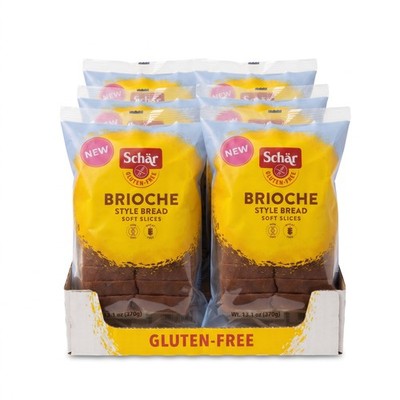 Schar Gluten Free Brioche Bread, 13oz, Non GMO, Soft Slices (Case of 6)