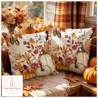 Kissenbezug 45X45 Cm Orange KüRbis Blatt Deko FüR Sofa Schlafzimmer 2Er 2 StüCk