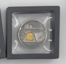 Lucky Rips ‘Wonder Globe’ 3 OZT Silver & 2 G Gold Bi-Metal UHR Antiqued Coin