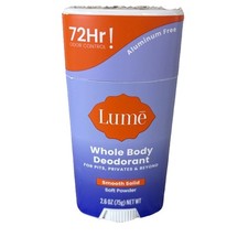 Lume Whole Body Smooth Solid 2.6 oz Deodorant Soft Powder 72 HR Odor Control