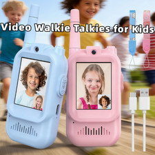 2 Pcs Rechargeable Kids Video Walkie Talkies for Age 3-12 Camping Hiking Travel