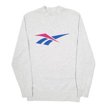 REEBOK Crewneck Spellout Jumper Sweatshirt Mens XS