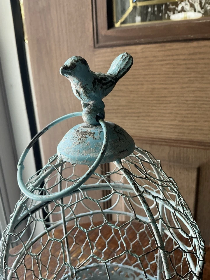 "Jaula decorativa para pájaros de alambre/malla de pollo con cúpula de 14""" Foto 3 de 4