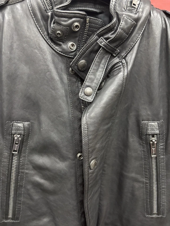 Coach Authentic Men's Leather Field Jacket Stow Hood Black US Size Large NWT - Image 2 of 4