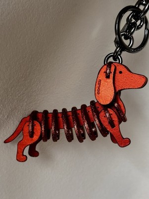NEW COACH PUZZLE DACHSHUND METALLIC BRICK LEATHER GLITTER BAG