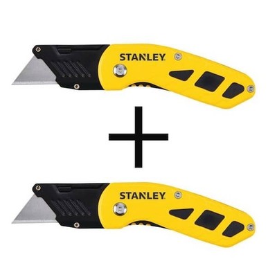 Folding Box Cutter (2-pack) Utility Pocket Knife Blade Work Push Button New
