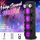 10000W Quad 8" Subwoofer Portable Bluetooth Party Speaker With Mic Remote Light
