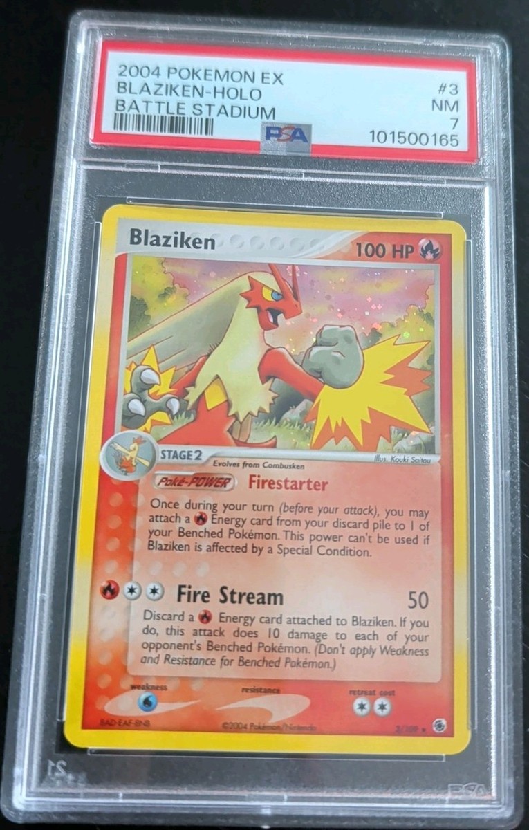 Pokemon Card Blaziken 2004 EX Battle Stadium Holo Card 3/109 PSA 7