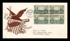 DR JIM STAMPS US COVER ARMY HEROES FDC SCOTT 788 BLOCK OF 4 BEVERLY HILLS CACHET